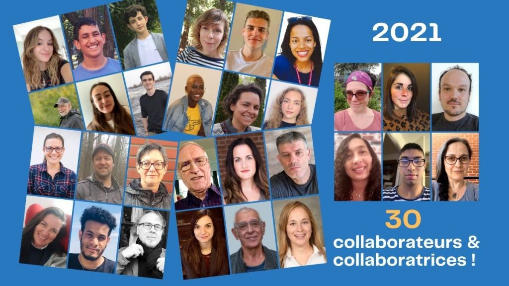 30 collaborateurs et collaboratrices de la rédaction de Nouvelles d'Ici en 2021