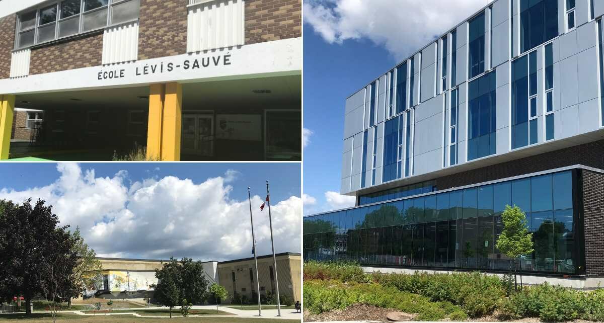 L'école Lévis-Sauvé à Verdun, l'école secondaire Dalbé-Viau à Lachine et la Nouvelle école secondaire à LaSalle